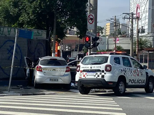 Sao Paulo 2024 Traffic Accident Caddesinde Trafik Kazası Mal Ile — Stok fotoğraf
