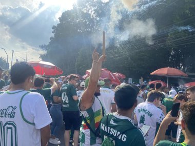 Sao Paulo (SP), Brezilya 04 / 7 / 2024 - Palmeiras ve Santos arasındaki maçtan önceki hareket, 2024 Paulista Futbol Şampiyonası finalinin ikinci ayağı için geçerli, Sao Paulo 'daki Allianz Parque' da yapıldı.