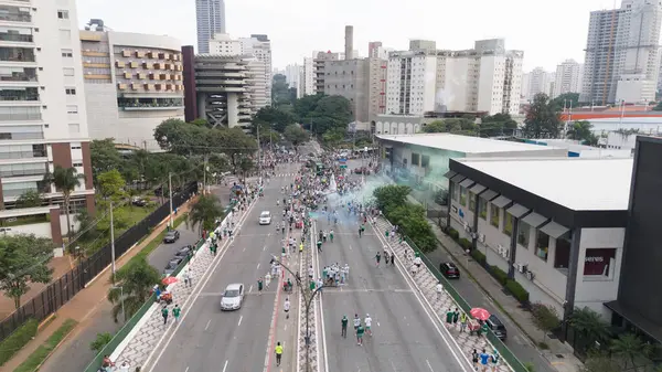 Sao Paulo (SP), Brezilya 04 / 7 / 2024 - Palmeiras ve Santos arasındaki maçtan önceki hareket, 2024 Paulista Futbol Şampiyonası finalinin ikinci ayağı için geçerli, Sao Paulo 'daki Allianz Parque' da yapıldı.