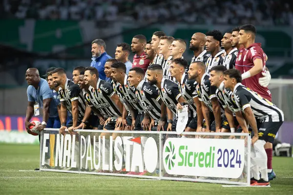 São Paulo Brasil 2024 Partida Entre Palmeiras Santos Válida Para — Fotografia de Stock