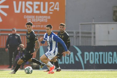 Viseu (PT), 04 / 08 / 2024 - Viseu 'daki Estadio Municipal Do Fontelo' da düzenlenen LIGA PORTUGAL SABSEG 'in 28. turu için geçerli olan Academico de Viseu x Porto B arasındaki maç için teklif