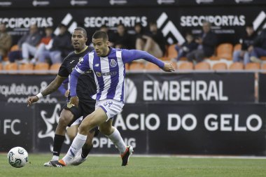 Viseu (PT), 04 / 08 / 2024 - LIGA PORTUGAL SABSEG 'in 28. turu için geçerli olan Academico de Viseu x Porto B ile oynanan karşılaşmada Akademico de Viseu' dan gelen oyuncu