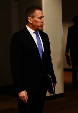 Basın Karşılaşması: İsrail 'in Birleşmiş Milletler Daimi Temsilcisi Büyükelçi Gilad Erdan. 08 Nisan 2024, New York, ABD: Büyükelçi Gilad Erdan İsrail-Filistin ihtilafı hakkında konuştu