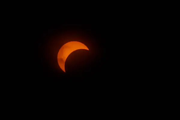 Espectáculo Del Eclipse Solar Ciudad Nueva York Una Tarde Fenomenal — Foto de Stock