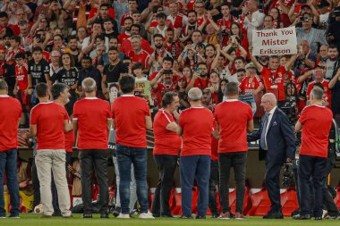 Lizbon (PT), 11 / 04 / 2024 - LIGA EUROPA / SL BENFICA x OLYMPIQUE DE MARSEILLE - Benfica 'nın eski teknik direktörü Sven Goran Eriksson, SL Benfica x Olympique de Marsilya arasındaki maçın devre arasında övgü topladı. 