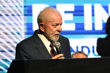 Sao Paulo (SP), 04 / 12 / 2024 - Luiz Inacio Lula da Silva (PT) Brezilya Cumhurbaşkanı, Motorlu Araçlar İmalat Ulusal Derneği 'nin (ANFAVEA) yeni genel merkezinin açılış töreninde