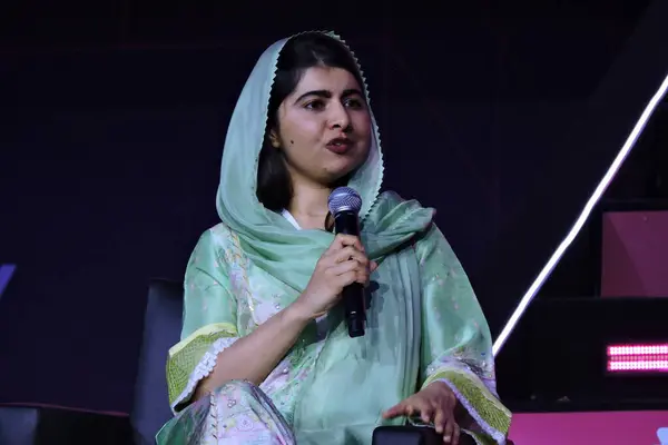 Sao Paulo 2024 Pákistánská Aktivistka Malala Yousafzai Pátek Odpoledne Zúčastnila — Stock fotografie