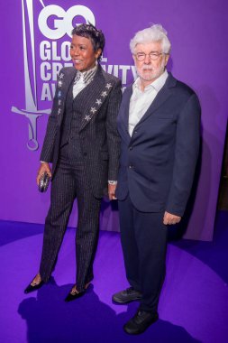 2024 GQ Creativity Awards. April 11, 2024, New York, New York, USA: (L-R) Mellody Hobson and George Lucas attend the 2024 GQ Creativity Awards at WSA on April 11, 2024 in New York City.   clipart
