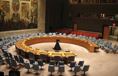 Güvenlik Konseyi Toplantısı: Ortadoğu 'daki durum. 14 Nisan 2024, Birleşmiş Milletler, New York, ABD: Acil Güvenlik Konseyi Toplantısı: İsrail ile İran arasındaki gerginliğin tırmanması nedeniyle Ortadoğu 'daki durum