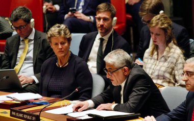 Güvenlik Konseyi Toplantısı: Ortadoğu 'daki durum. 14 Nisan 2024, Birleşmiş Milletler, New York, ABD: İran İslam Cumhuriyeti 'nin daimi misyonu Saeed Irak, Birleşmiş Milletler Güvenlik Konseyi Toplantısı sırasında konuşuyor
