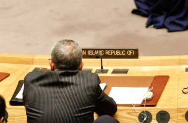 Güvenlik Konseyi Toplantısı: Ortadoğu 'daki durum. 14 Nisan 2024, Birleşmiş Milletler, New York, ABD: Acil Güvenlik Konseyi Toplantısı: İsrail ile İran arasındaki gerginliğin tırmanması nedeniyle Ortadoğu 'daki durum 