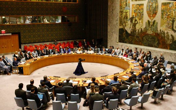 Security Council Meeting:The situation in the Middle East. April 14, 2024, United Nations, New York, USA: An emergency Security Council Meeting:The situation in the Middle East due to the escalated tension between Israel and Iran 