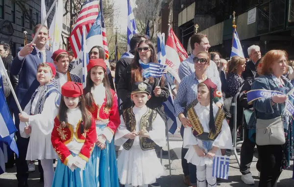 2024 85Th Greek Independence Day Parade April 2024 New York — Stock Photo, Image