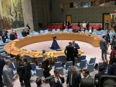 Güvenlik Konseyi Toplantısı: Ortadoğu 'daki durum. 14 Nisan 2024, Birleşmiş Milletler, New York, ABD: Acil Güvenlik Konseyi Toplantısı: İsrail ile İran arasındaki gerginliğin tırmanması nedeniyle Ortadoğu 'daki durum 