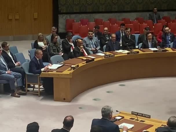 Заседание Совета Безопасности Ситуация Ближнем Востоке Апреля 2024 Года Оон — стоковое видео