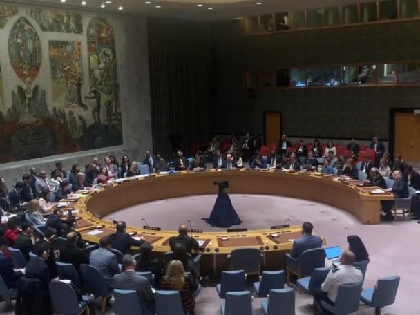 Riunione Del Consiglio Sicurezza Situazione Medio Oriente Aprile 2024 Nazioni — Video Stock