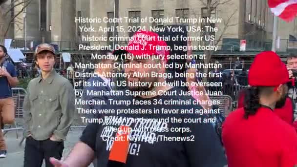 Donald Trump New York Taki Tarihi Mahkemesi Nisan 2024 New — Stok video