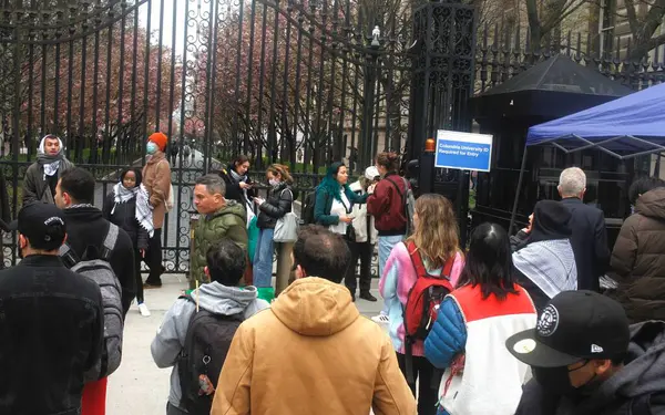 Protesta Contra Israel Universidad Columbia Nueva York Abril 2024 Nueva —  Fotos de Stock