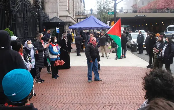 Protesta Contra Israel Universidad Columbia Nueva York Abril 2024 Nueva —  Fotos de Stock