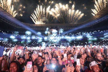 Sao Paulo (SP), Brezilya 04 / 19 / 2024 - Bu Cuma Sao Paulo kentindeki Allianz Parque 'da düzenlenen gösteride, Soweto pagode grubunun 30 yıllık kariyerini kutluyor . 