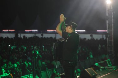 SO PAULO (SP) Brezilya 04 / 20 / 2024 Şarkıcı Tarcsio do Acordeon, Anhembi Arena 'da düzenlenen Viiixe Festivali sırasında, bu Cumartesi 20..