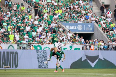 Sao Paulo (SP), Brezilya 04 / 21 / 2024 - BRASILEIRAO ile PALMEIRAS maçı 21 Nisan 2024. 