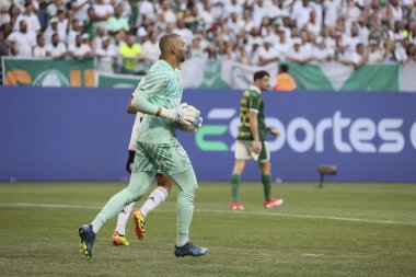 Sao Paulo (SP), Brezilya 04 / 21 / 2024 - BRASILEIRAO ile PALMEIRAS maçı 21 Nisan 2024. 