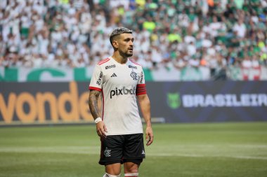 Sao Paulo (SP), Brezilya 04 / 21 / 2024 - BRASILEIRAO ile PALMEIRAS maçı 21 Nisan 2024. 