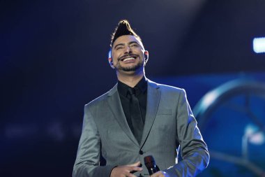 Sao Paulo (SP), Brezilya 04 / 19 / 2024 - Pagode grubu Soweto tarafından seslendirilen Belo, Sao Paulo şehrindeki Allianz Parque 'da düzenlenen bir gösteride 30 yıllık kariyerini kutluyor.