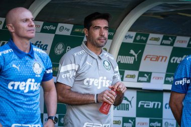 Sao Paulo (SP), Brezilya 04 / 21 / 2024 - BRASILEIRAO ile PALMEIRAS maçı 21 Nisan 2024. 