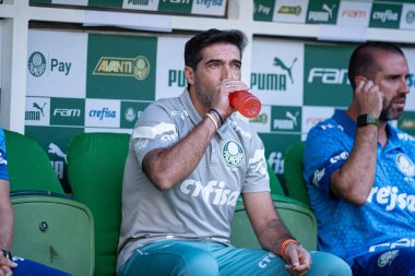 Sao Paulo (SP), Brezilya 04 / 21 / 2024 - BRASILEIRAO ile PALMEIRAS maçı 21 Nisan 2024. 