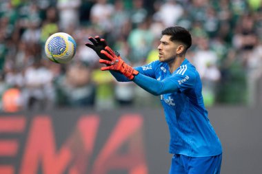 Sao Paulo (SP), Brezilya 04 / 21 / 2024 - BRASILEIRAO ile PALMEIRAS maçı 21 Nisan 2024. 