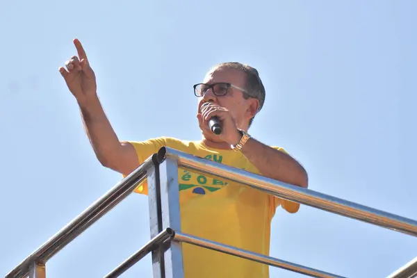 Rio Janeiro Brasil 2024 Manifestação Convocada Pelo Presidente Jair Bolsonaro — Fotografia de Stock