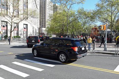 Eski Başkan Donald Trump 'ın sus payı duruşması. 22 Nisan 2024, New York, New York, ABD. Eski Başkan Donald Trump, Amerika Birleşik Devletleri 'nin 45. Başkanı, 34 adet sahte iş kaydıyla yargılanıyor. 