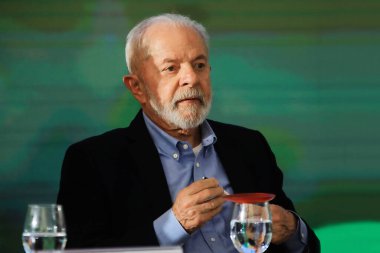 BRASILIA (DF) Brezilya 04 / 22 / 2024 Cumhurbaşkanı Lula Palacio do Planalto 'da düzenlenen Terra da Gente töreninde