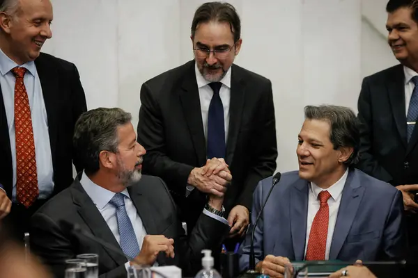 Stock image BRASILIA (DF), 04/24/2024-The Minister of Finance Fernando Haddad, during the delivery of tax regulations to the mayor Arthur Lira, in the city of Brasilia, DF, this Wednesday, April 24th. 