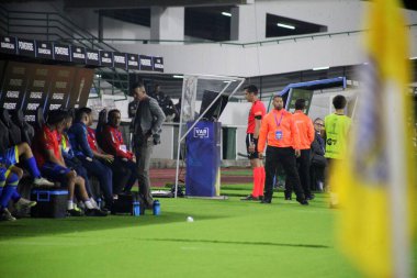 CARACAS (VE) 04 / 24 / 2024 Hakem Leandro Rey, Paraguay 'dan Rayo Zuliano ile Paraguay' dan Sportivo Ameliano arasında oynanan karşılaşmada, Caracas kentindeki Brigido Iriarte Ulusal Stadyumu 'nda düzenlenen Conmebol Sul-Americana için geçerlidir.