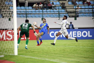 CARACAS (VE) 04 / 24 / 2024 Oyuncu Thomas Gutierrez Serna, Paraguay 'dan Rayo Zuliano ile Paraguay' dan Sportivo Ameliano arasında oynanan Brigido Iriarte Ulusal Stadyumu 'nda oynanan karşılaşmada