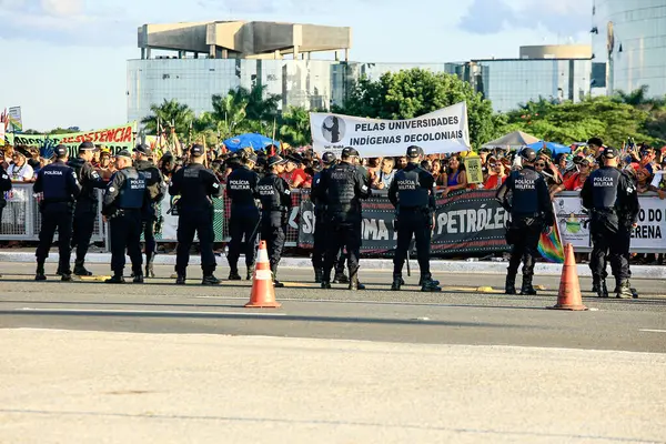 Brasilia Brazil 2024 Movement Free Land Demonstration Indigenous Demarcation Explanada — Stock Photo, Image