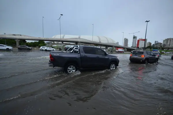 Natal 2024 City Natal Faced Heavy Traffic Due Heavy Rain — Stock Photo, Image
