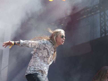 Sao Paulo (SP), Brezilya 04 / 27 / 2024 - 27 Nisan 2024 Cumartesi günü Sao Paulo 'nun batı bölgesindeki Memorial da America Latina' da düzenlenen Yaz Esintisi Festivali 'nin ikinci gününde Sinistra grubunun performansı.