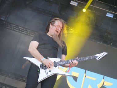 Sao Paulo (SP), Brezilya 04 / 27 / 2024 - Bu Cumartesi, 27 Nisan 2024 tarihinde, Sao Paulo 'nun batı bölgesindeki Memorial da America Latina' da düzenlenen Summer Breeze festivalinin ikinci gününde Forbidden grubunun performansı