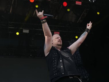 Sao Paulo (SP), Brezilya 04 / 27 / 2024 - Bu Cumartesi, 27 Nisan 2024 tarihinde, Sao Paulo 'nun batı bölgesindeki Memorial da America Latina' da düzenlenen Summer Breeze festivalinin ikinci gününde Forbidden grubunun performansı