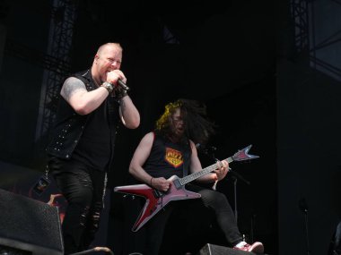 Sao Paulo (SP), Brezilya 04 / 27 / 2024 - Bu Cumartesi, 27 Nisan 2024 tarihinde, Sao Paulo 'nun batı bölgesindeki Memorial da America Latina' da düzenlenen Summer Breeze festivalinin ikinci gününde Forbidden grubunun performansı