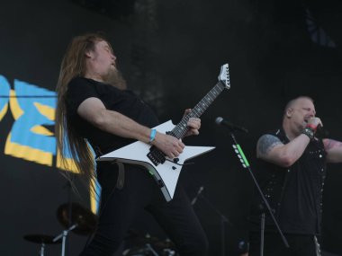 Sao Paulo (SP), Brezilya 04 / 27 / 2024 - Bu Cumartesi, 27 Nisan 2024 tarihinde, Sao Paulo 'nun batı bölgesindeki Memorial da America Latina' da düzenlenen Summer Breeze festivalinin ikinci gününde Forbidden grubunun performansı