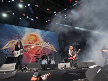 Sao Paulo (SP), Brezilya 04 / 27 / 2024 - Bu Cumartesi Sao Paulo 'nun batısındaki Memorial da America Latina' da düzenlenen Summer Breeze festivalinin ikinci gününde Gamma Ray grubunun sunumu. 