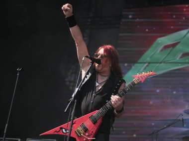 Sao Paulo (SP), Brezilya 04 / 27 / 2024 - Bu Cumartesi Sao Paulo 'nun batısındaki Memorial da America Latina' da düzenlenen Summer Breeze festivalinin ikinci gününde Gamma Ray grubunun sunumu. 