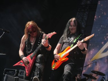 Sao Paulo (SP), Brezilya 04 / 27 / 2024 - Bu Cumartesi Sao Paulo 'nun batısındaki Memorial da America Latina' da düzenlenen Summer Breeze festivalinin ikinci gününde Gamma Ray grubunun sunumu. 