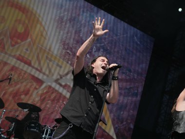 Sao Paulo (SP), Brezilya 04 / 27 / 2024 - Bu Cumartesi Sao Paulo 'nun batısındaki Memorial da America Latina' da düzenlenen Summer Breeze festivalinin ikinci gününde Gamma Ray grubunun sunumu. 