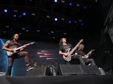 SAO PAULO, Brezilya 04 / 27 / 2024 Gama Ray grubu tarafından yapılan Performans Summer Breeze festivalinin ikinci gününde Latin Amerika Memorial 'da, Sao Paulo' nun batı yakasında, 27 Nisan 2024. 